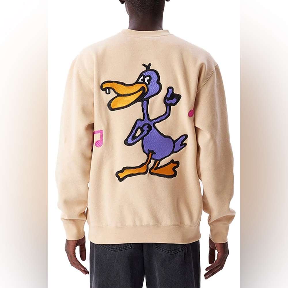 Obey Disco Duck Tan Crewneck Sweatshirt - Picture 3 of 11